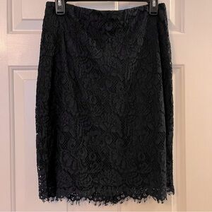 Banana Republic Factory Lace Pencil Skirt Navy Blue Size 4